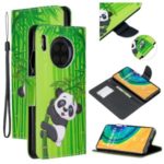 Pattern Printing Cross Texture Leather Wallet Stand Case for Huawei Mate 30 – Panda