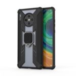 Warrior Style Finger Ring Kickstand PC+TPU Hybrid Case for Huawei Mate 30 Pro – Black