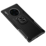 Finger Ring Kickstand PC + TPU Hybrid Back Case [Built-in Magnetic Metal Sheet] for Huawei Mate 30 Pro – Black