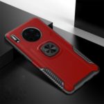 Finger Ring Kickstand PC + TPU Combo Case [Built-in Magnetic Metal Sheet] for Huawei Mate 30 – Red