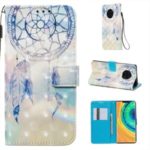 Pattern Printing Leather Wallet Phone Case for Huawei Mate 30 Pro – Feather Dream Catcher