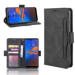 Multiple Card Slots Stand Wallet Leather Phone Shell Casing for Motorola Moto E6 Plus / E6s – Black