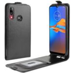 Crazy Horse Vertical Flip Leather Phone Shell for Motorola Moto E6 Plus – Black