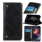 Crazy Horse Auto-absorbed Split Leather Wallet Case for Motorola One Macro / Moto G8 Play – Black