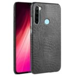 Crocodile Skin PU Leather+Coated PC Hard Casing for Xiaomi Redmi Note 8 – Black