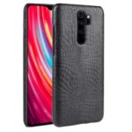 Crocodile Skin PU Leather Coated PC Phone Shell for Xiaomi Redmi Note 8 Pro – Black