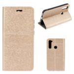 Auto-absorbing Tree Bark Skin Leather Flip Case for Xiaomi Redmi Note 8 – Gold