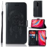 Imprinted Unique Dream Catcher Owl Leather Wallet Case for Xiaomi Redmi Note 8 Pro – Black