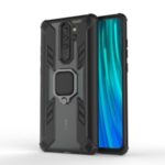 Warrior Style Rotating Ring Kickstand PC+TPU Combo Case for Xiaomi Redmi Note 8 Pro – Black
