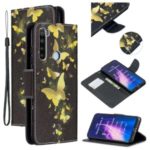 Light Spot Decor Patterned Wallet Leather Smart Case for Xiaomi Redmi Note 8 – Gold Butterflies