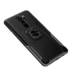 PC + TPU Hybrid Case with Finger Ring Kickstand for Xiaomi Redmi Note 8 Pro – Black