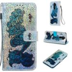Pattern Printing Glitter Sequins Leather Wallet Phone Case for Xiaomi Redmi Note 8 Pro – Mermaid