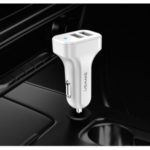 USAMS US-CC087 C13 2.1A Dual USB Mini Car Charger – White