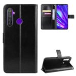 Crazy Horse Texture Leather Wallet Protective Case for OPPO Realme 5 – Black