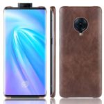 Litchi Skin Leather Coated Hard PC Case for vivo NEX 3/NEX 3 5G – Brown
