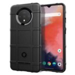 Anti-shock Square Grid Texture Soft TPU Phone Case for OnePlus 7T – Black