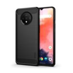 MOFI Carbon Fiber Texture Brushed TPU Back Case for OnePlus 7T – Black
