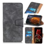 Vintage Style PU Leather Wallet Stand Phone Cover for OnePlus 7T – Grey