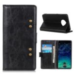 Rivet Decorated Leather Wallet Cell Unique Casing for OnePlus 7T – Black