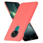 Crocodile Skin PU Leather Coated Hard PC Shell for Nokia 7.2/6.2 – Red