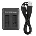 SHOOT Dual Ports Battery Charger with USB Cable for GoPro Hero 7 6 5 Black Camera