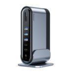 BASEUS 16 in 1 Multifuctional USB Type-C to HDMI/RJ45/USB 3.0/SD/TF/PC/PD Hub Converter Adapter – Dark Grey