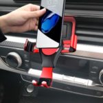 Mobile Support Mobile Phone Gravity Bracket Car Air Vent Mount for Audi A4L/A5 – Red