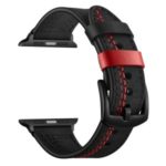 Genuine Leather Watch Band Strap for Apple Watch Series 5 4 40mm / Series 3 2 1 38mm – Black