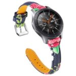 Flower Pattern Genuine Leather Replacement Watch Band 22mm for Samsung Gear S3 Classic/Frontier – Style A