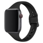 Solid Color Silicone Smart Watch Replacement Strap for Apple Watch Series 5/4 40mm / Series 3/2/1 38mm – Black