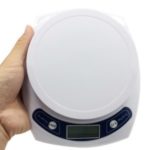 7kg*1g Portable Digital Kitchen Scale Electronic Weighing LCD Food Scale Weighing Balance Tool – White