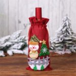 Champagne Wine Bottle Cover Bags Snowman/Santa Claus Christmas Decoration – Red