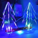 DIY Handmade Electronic Toy LED Gradient Acrylic Stereo Christmas Tree Decor Light – Red PCB + Transparent Acrylic