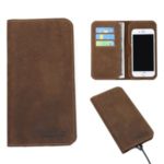Men’s Wallet Vantage Style Cowhide Leather Phone Bag Clutch Long Wallet Purse Hand Bag Card Holder – S