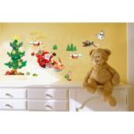 50x70cm Christmas Tree and Santa Claus Mural DIY Wallpaper Wall Sticker Art Decal for Room Decoration