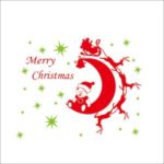2Pcs 64x81cm Christmas Bear and Reindeer Wall Stickers Art Decals Mural DIY Wallpaper for Room Decal