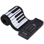 Built-in Portable Silicon 61 Keys Roll Up Piano Electronic MIDI Loud Speaker Keyboard – US Plug