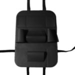 PU Leather Car Seat Back Organizer Backseat Storage Box – Black