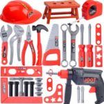 31pcs Mesh Bag Suit Children Tools Set Kids Role Play Electric Drill Screwdriver Simulation Repair Tool