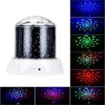 Rotating LED Starlight Projector Lamp Colorful Sky Star Romantic Starry Night Light – Black