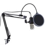 BM800 Suspension Microphone Kit Studio Live Stream Broadcasting Recording Condenser Microphone Set – Style 1/Silver