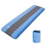 Inflatable Camping Mat Air Sleeping Pad with Built-in Foot Pump Pad Mat Mattress – Baby Blue