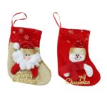 6pcs/set Santa Snowman Christmas Hanging Stockings Christmas Tree Gift Candy Bags Ornaments – Type 2