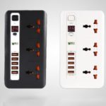 BEST BST-04 Power Strip 3 AC Outlets Time Setting with 5 USB Charging Ports Surge Protector (EU Plug)