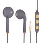 3.5mm Wired Earphones Cable Headphone Cord Line Control Headsets – Gold