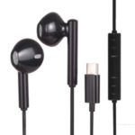 Wired Earphones Type-C Plug In-ear Earphone with Mic for Xiaomi Samsung, etc. – Black