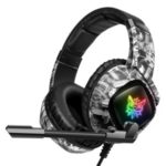 OUYAWEI K19 Camouflage Wired Gaming Heaset PS4 PC Gamer Stereo Headphones with Mic and LED Light – Black