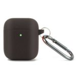Leather Grain Silicone Case for Apple AirPods with Wireless Charging Case (2019) / AirPods with Charging Case (2019)/(2016) – Chocolate