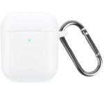 Silicone Case with Hook for Apple AirPods with Wireless Charging Case (2019) / AirPods with Charging Case (2019)/(2016) – Transparent