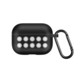 Liquid Silicone Di-color Ten Holes Style Cover with Buckle for AirPods Pro – Black/Grey Holes